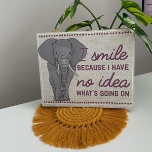 Elephant Sign - Home decor